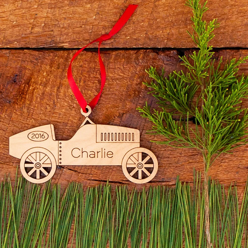 Car Wooden Christmas Ornament - Personalized