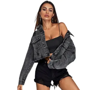 Casual Black Jean Jacket