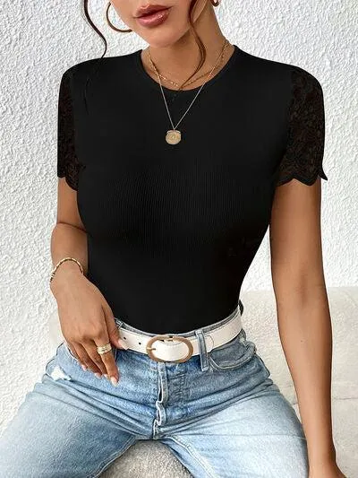 Casual Grandeur Backless Lace Bodysuit