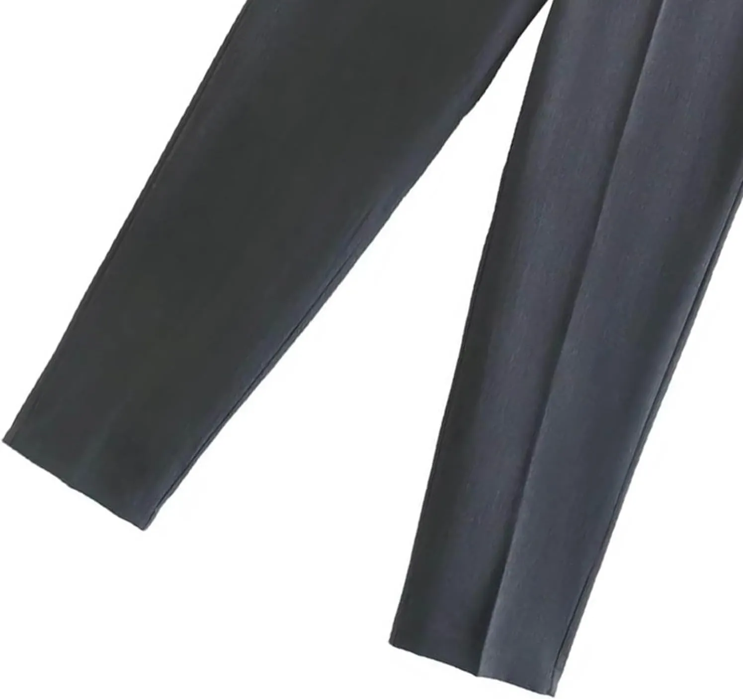 Casual Pants for Women Business Work Office Dress Trousers Solid Color High Waist Zip Straight Leg Pants with Pockets