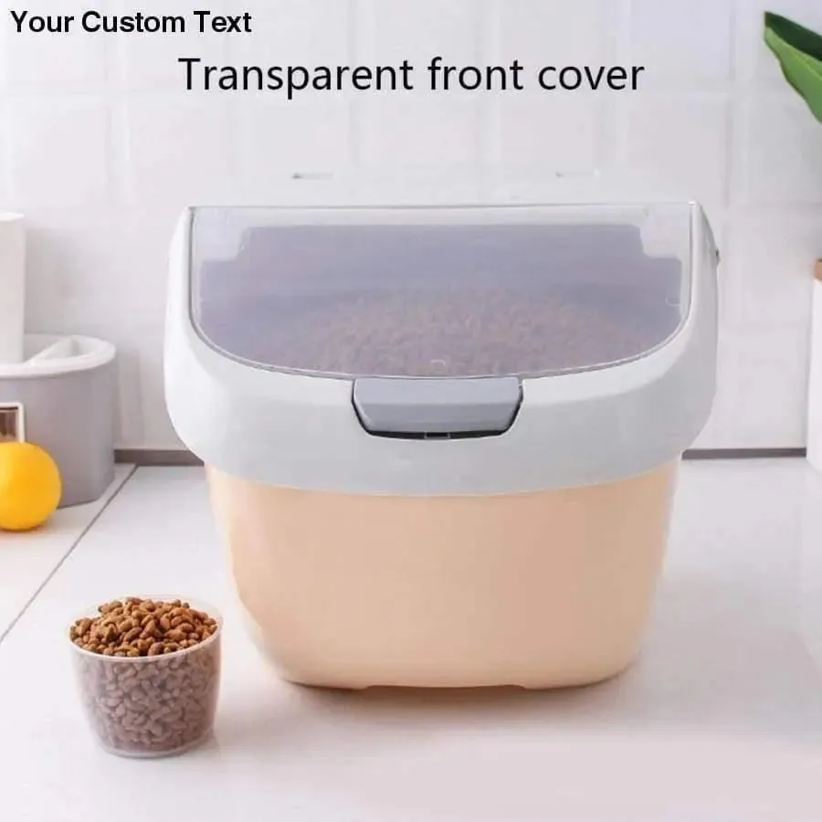 Cats Food Container With Pulley Plastic Dog Feeder Cat Food Storage Boxes