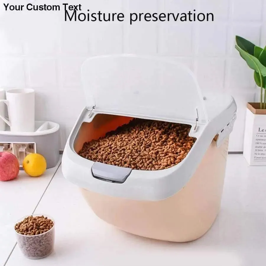 Cats Food Container With Pulley Plastic Dog Feeder Cat Food Storage Boxes