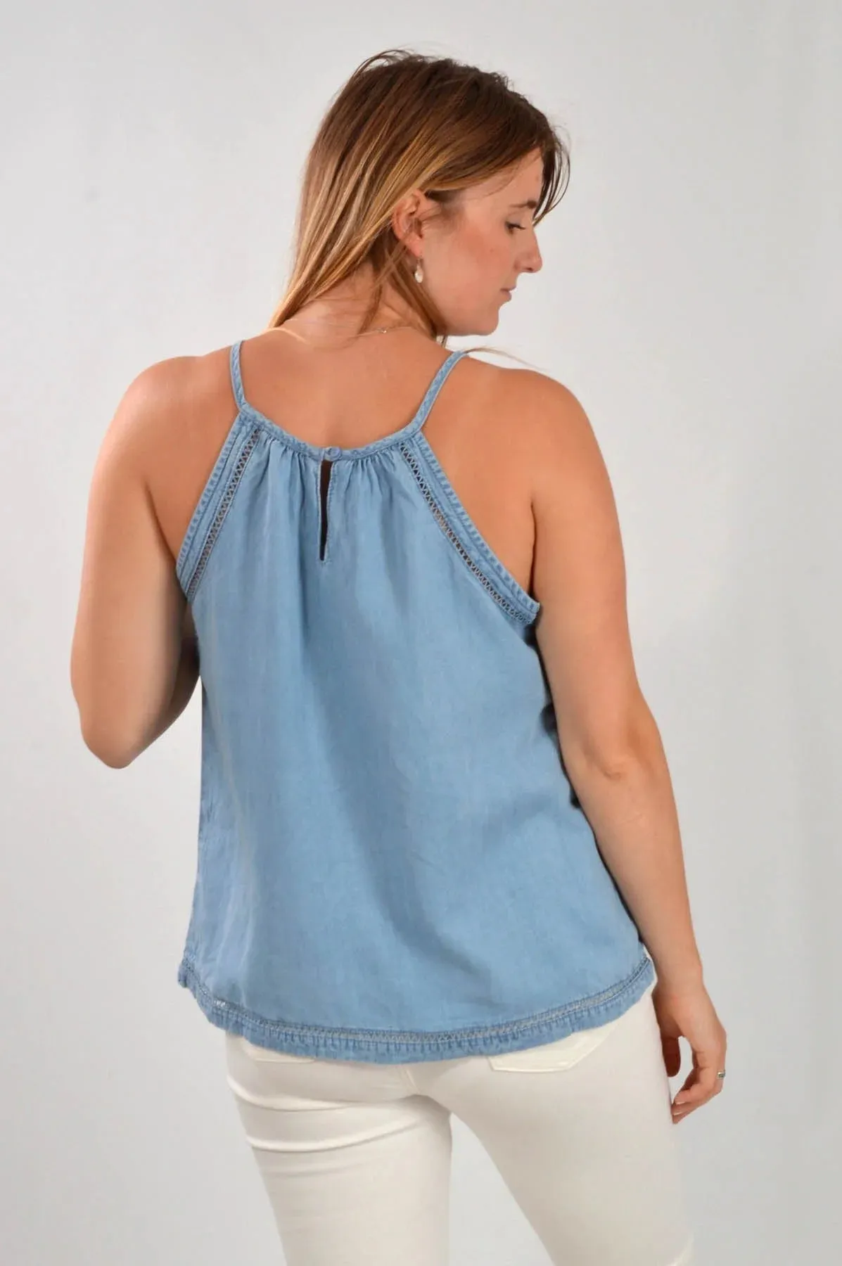 Chambray Swing Vest Top
