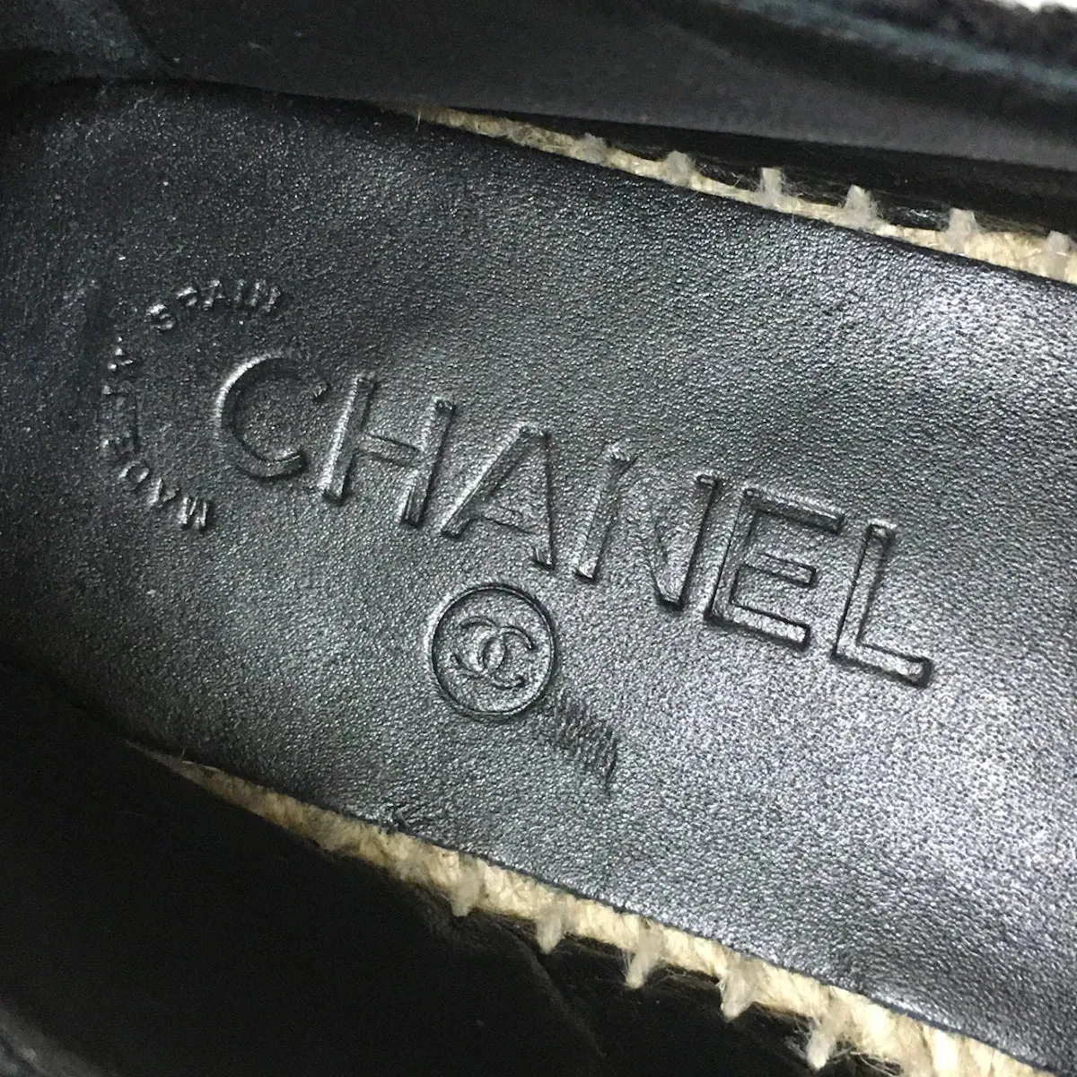 Chanel Tweed black espadrilles, size 39