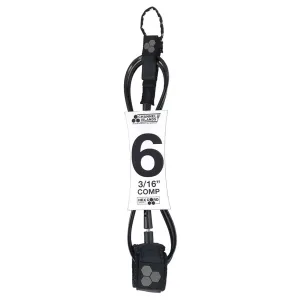 Channel Islands Hex Cord Comp Surfboard Leash - 6' x 3/16"/Black