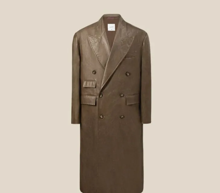 Chesterfield Faux Leather Overcoat