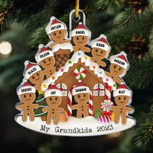 Christmas Ornament Gingerbread My Grandkids 2023 - Personalized Acrylic Ornament