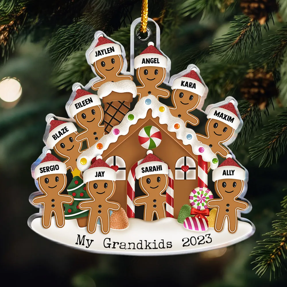 Christmas Ornament Gingerbread My Grandkids 2023 - Personalized Acrylic Ornament