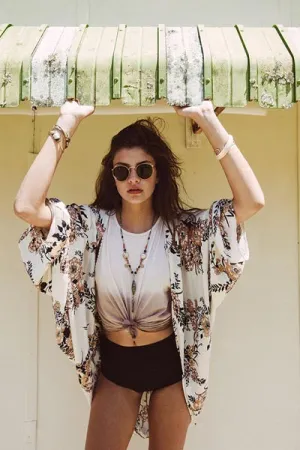 Cinnamon Wildflower Beach Summer Kimono