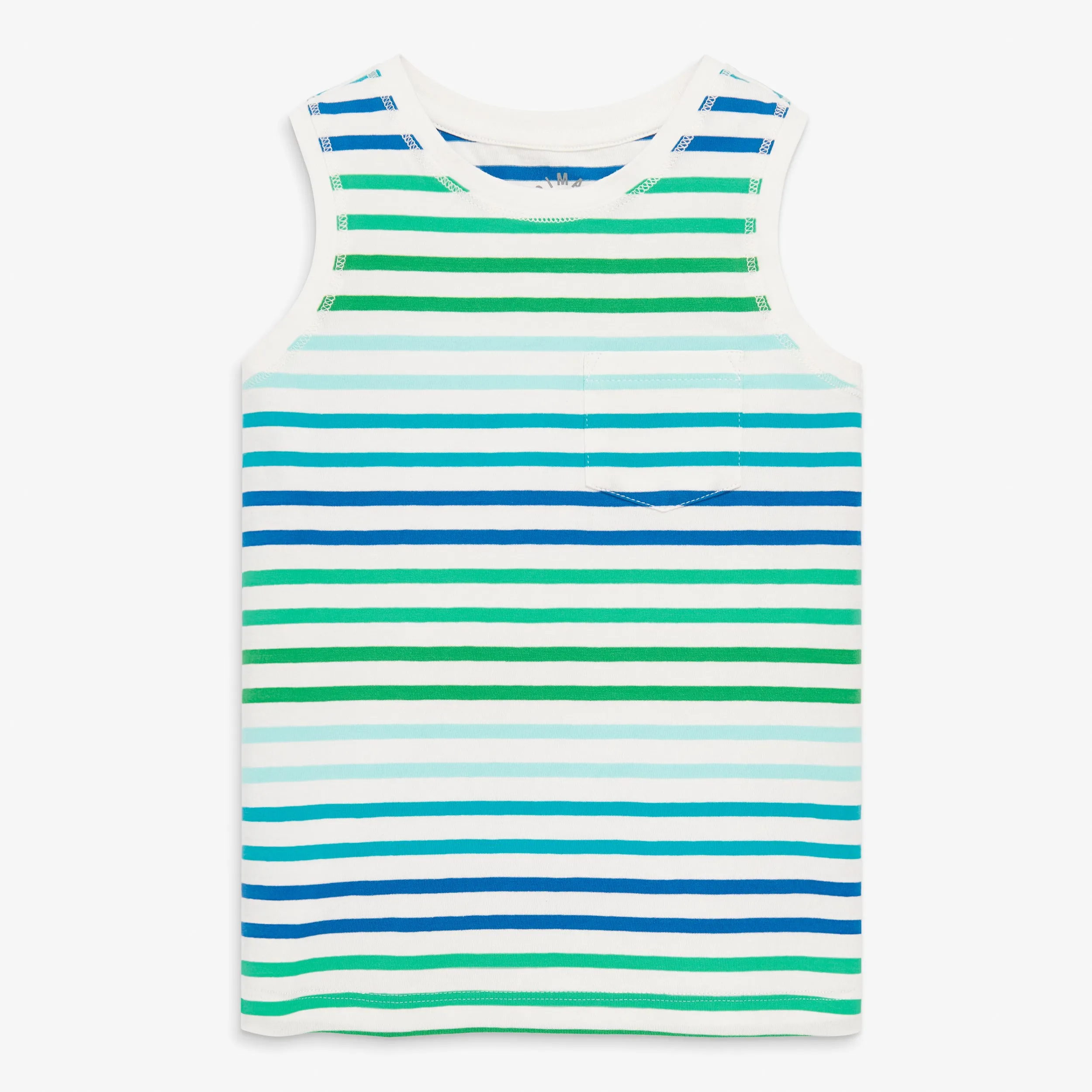 Clearance kids pocket tank in tonal stripes