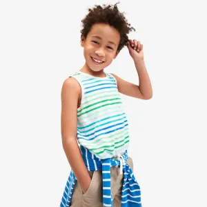 Clearance kids pocket tank in tonal stripes