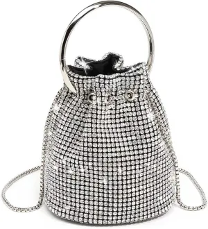 Clutch Purses for Women Fashionable Women's Diamond Inlaid Bucket Bag Stylish Single Shoulder Designer Handbag for Dinner Events