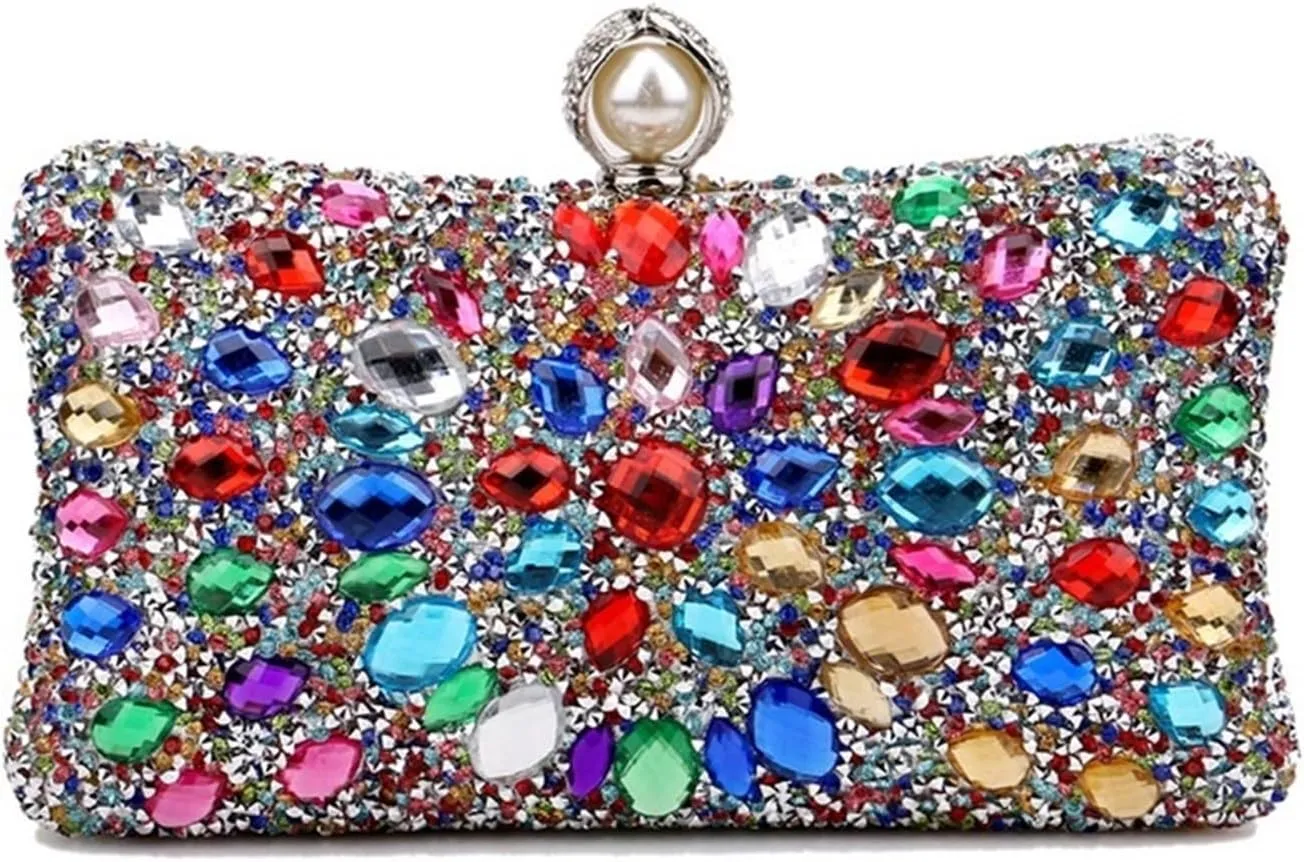Clutch Purses for Women Luxury Crystal Evening Clutch Bag for Dinner Parties and Weddings Designer Handbag Shoulder Purse