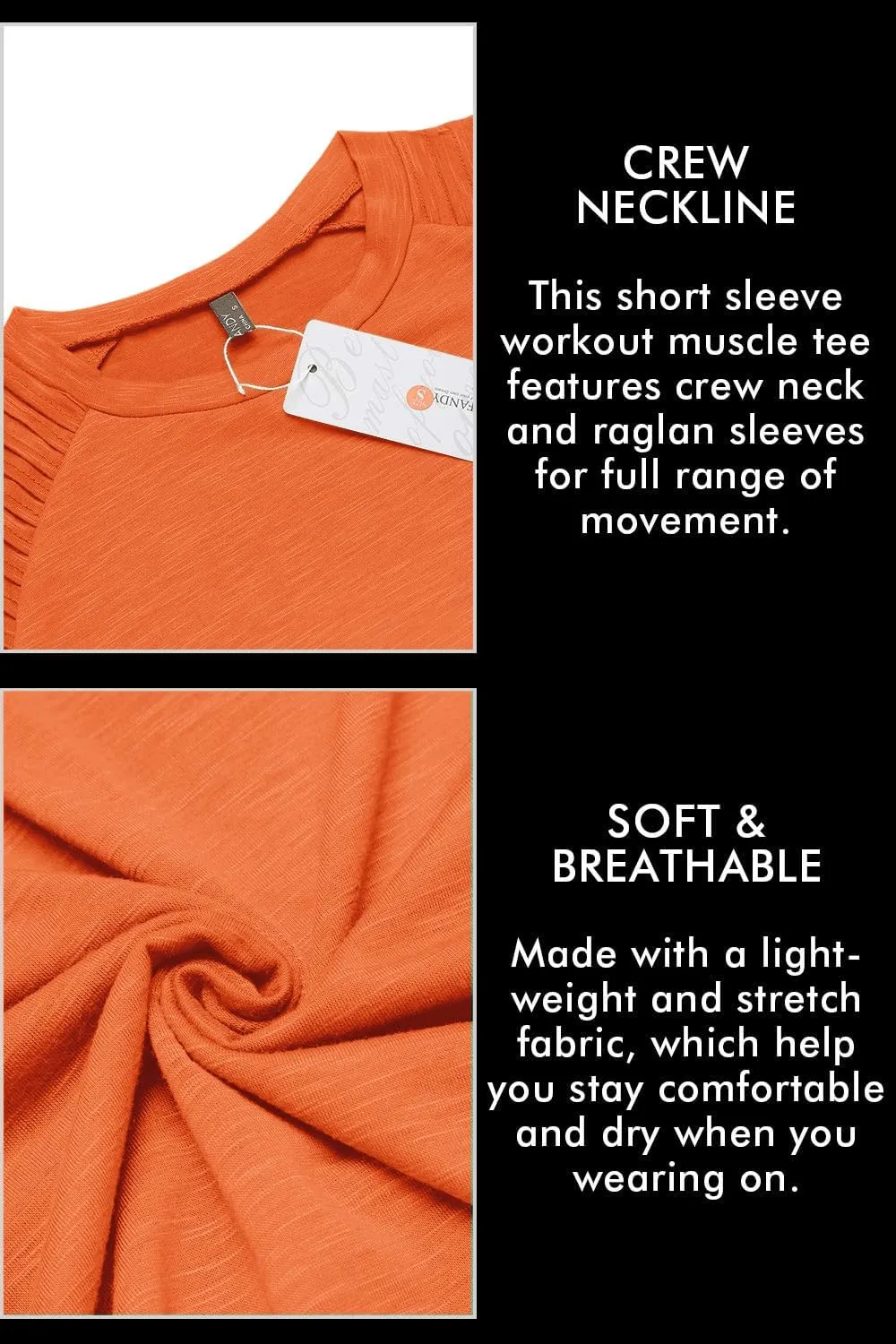 COOFANDY Men's Muscle T-Shirt Pleated Raglan Sleeve Bodybuilding Gym Tee Short Sleeve Fashion Workout Shirts Hipster Shirt
