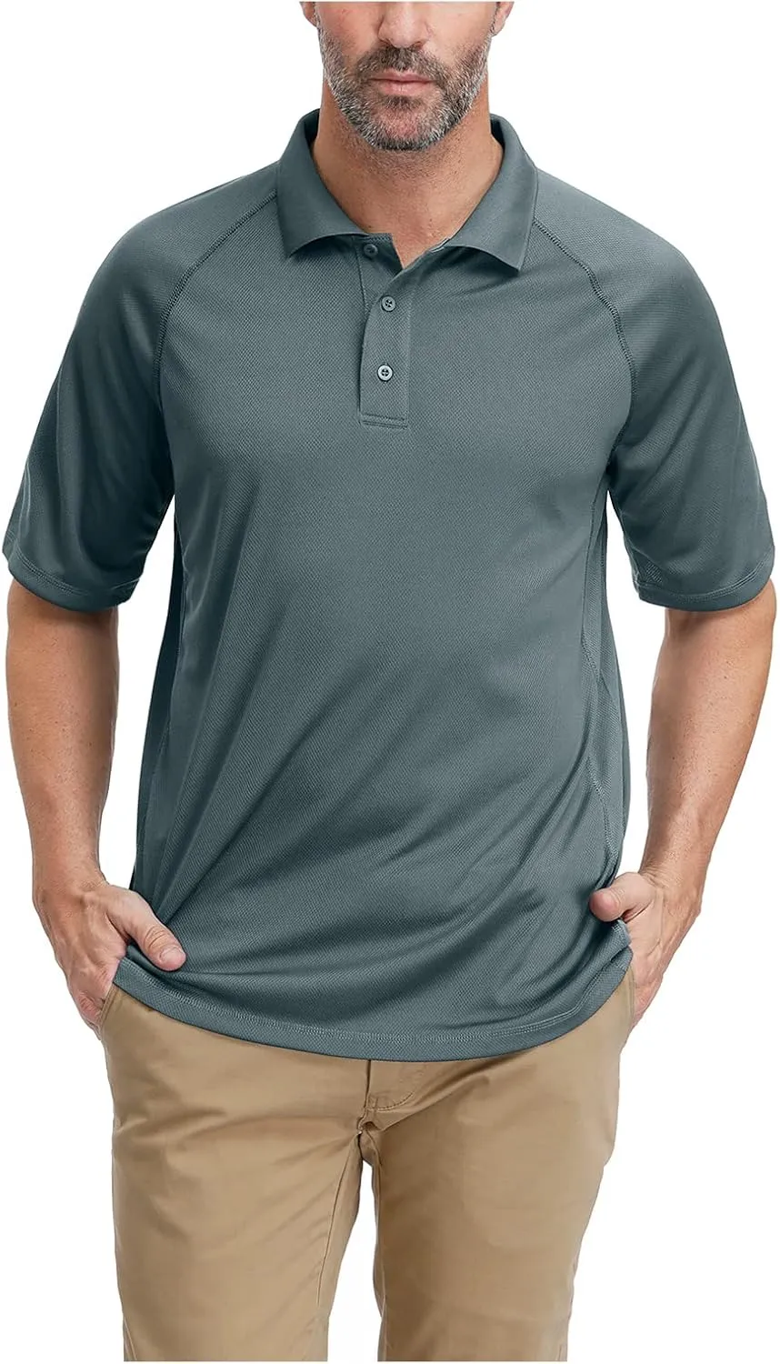 Corna Men's Golf Polo Shirts Short Sleeve Quick Dry Fit Moisture Wicking Running Athletic Big & Tall Performance Soft