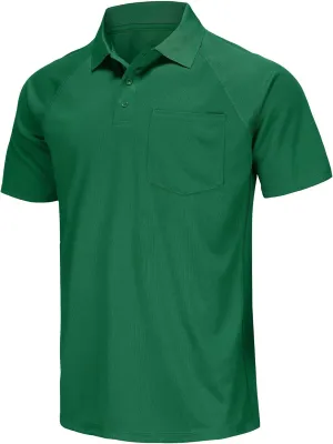 Corna Men's Golf Polo Shirts Short Sleeve Quick Dry Fit Moisture Wicking Running Athletic Big & Tall Performance Soft