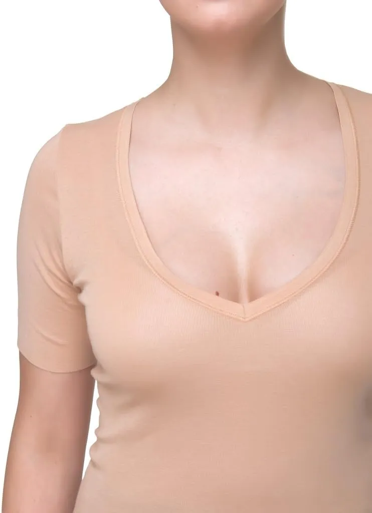 Covert Women's Invisible Nude Undershirt Fine Cotton, XXS-XXL, Oeko-Tex 100 Certified