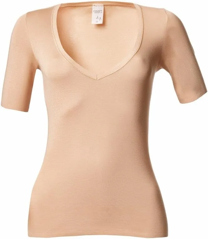 Covert Women's Invisible Nude Undershirt Fine Cotton, XXS-XXL, Oeko-Tex 100 Certified