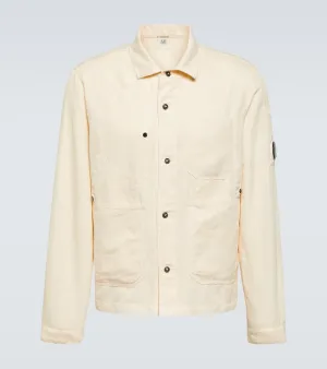 C.P. Company Single-breasted cotton and linen overshirt