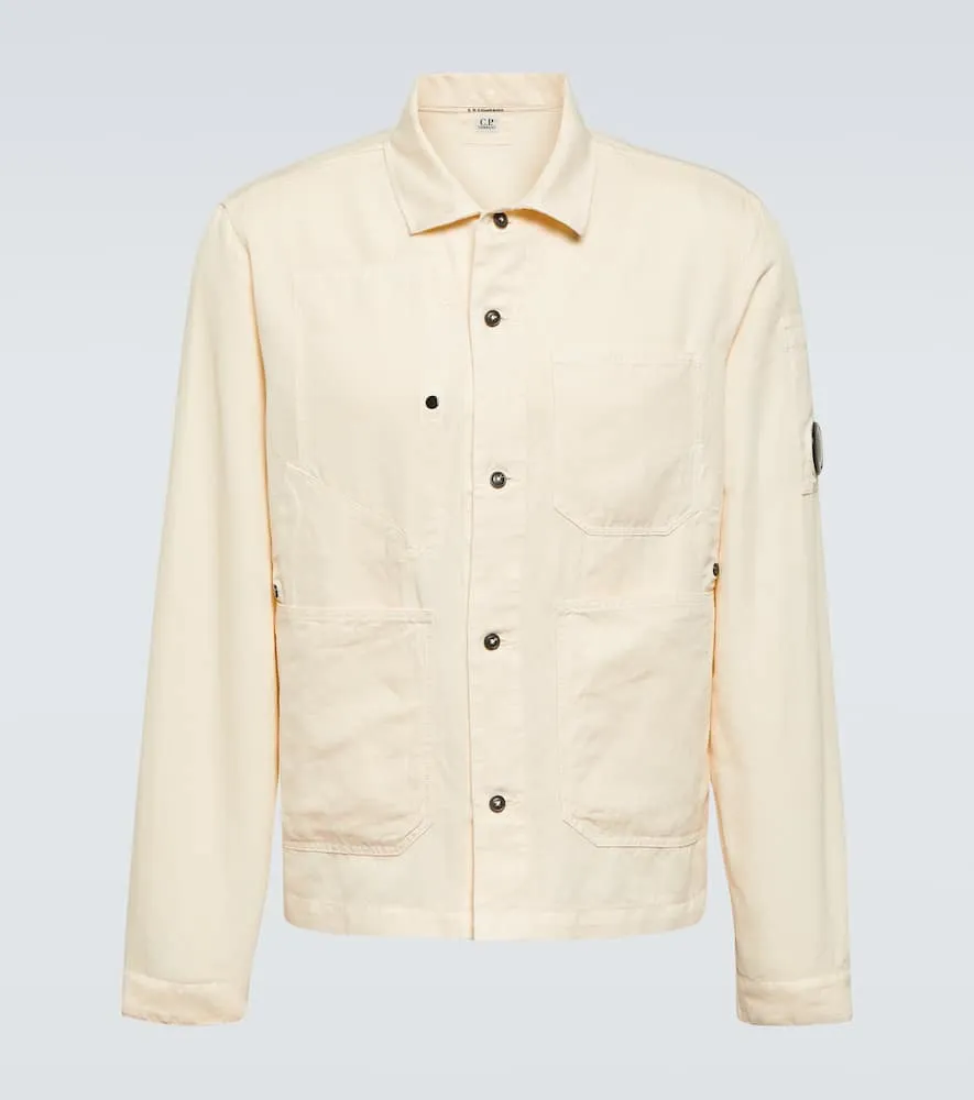 C.P. Company Single-breasted cotton and linen overshirt