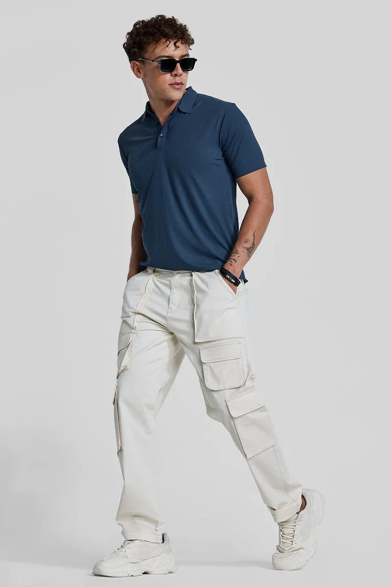 Cream Relaxed Fit Cargo Pants