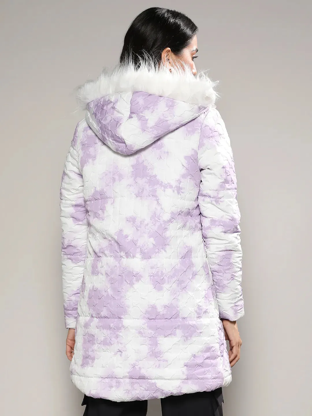 Creased Tie-Dye Puffer Jacket