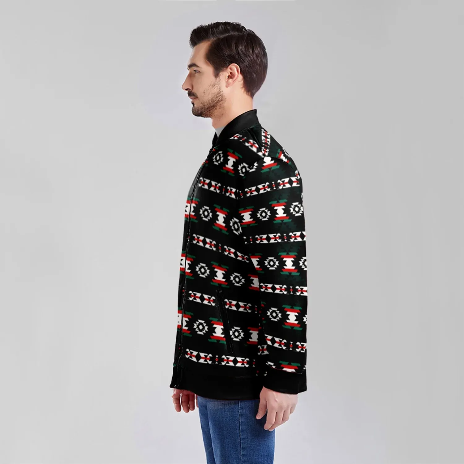 Cree Confederacy War Party Youth Zippered Collared Lightweight Jacket