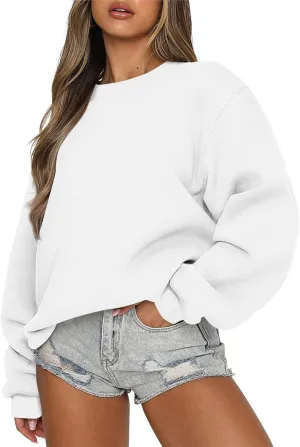 Crewneck Sweatshirts Women Long Sleeve Fleece Pullover Tops Y2K Hoodies Fall Sweater Cute Clothes For Teen Girls