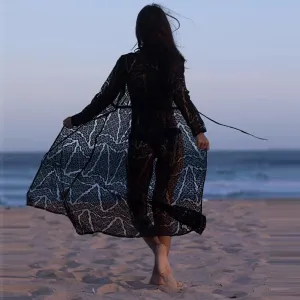 Crochet Lace Sexy Beach Cover up #Black