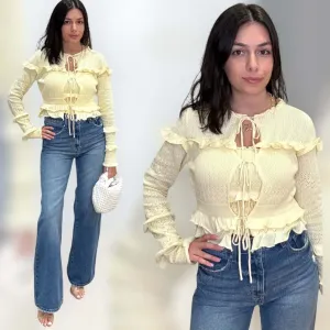 Crochet Ruffle Cardigan and Tube Top