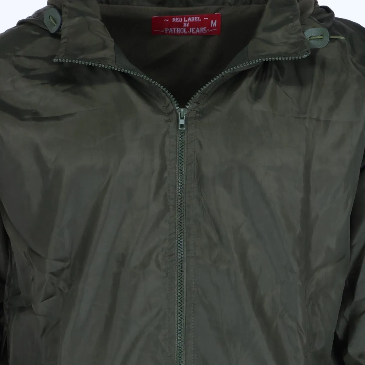 CTM® Men's Solid Color Water Resistant Hooded Zip Up Winderbreaker Jacket