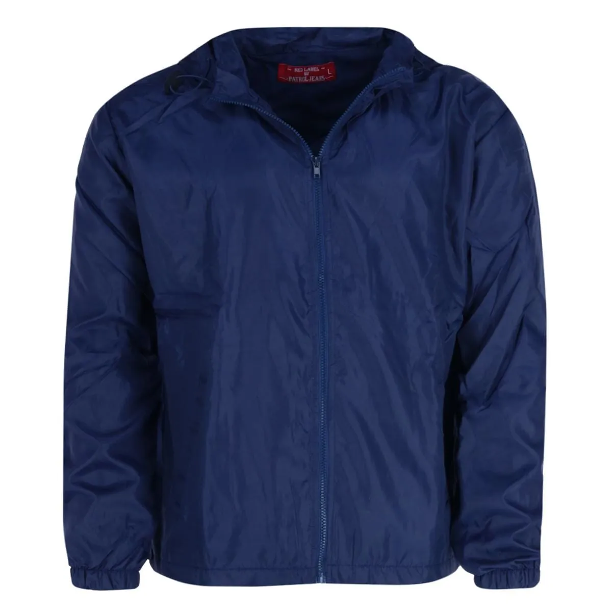 CTM® Men's Solid Color Water Resistant Hooded Zip Up Winderbreaker Jacket