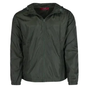 CTM® Men's Solid Color Water Resistant Hooded Zip Up Winderbreaker Jacket