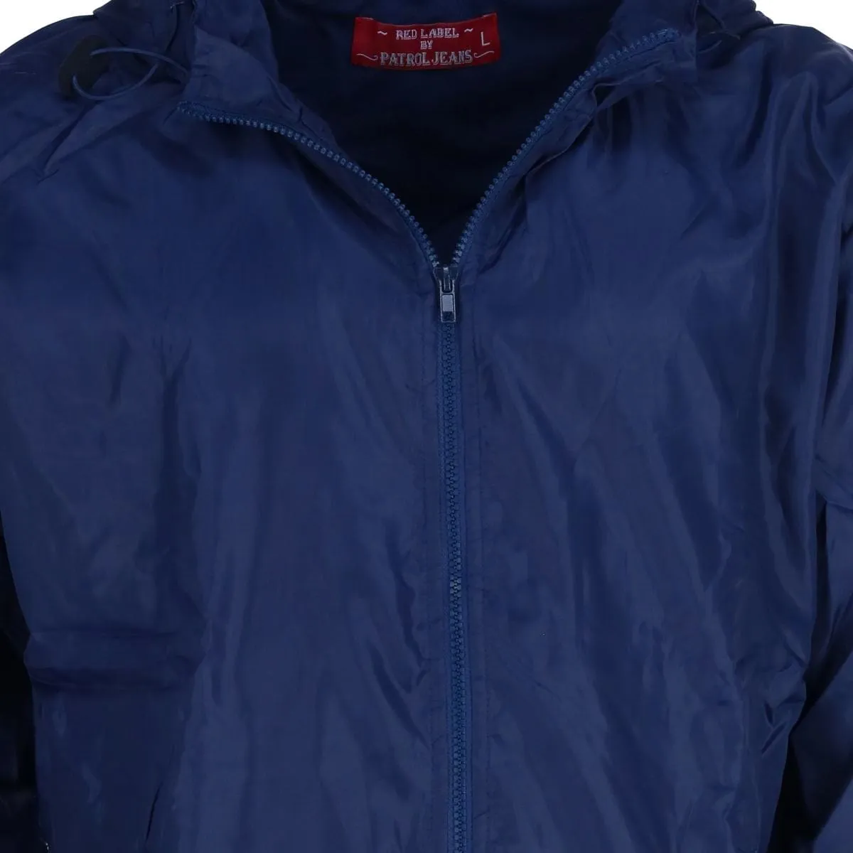 CTM® Men's Solid Color Water Resistant Hooded Zip Up Winderbreaker Jacket