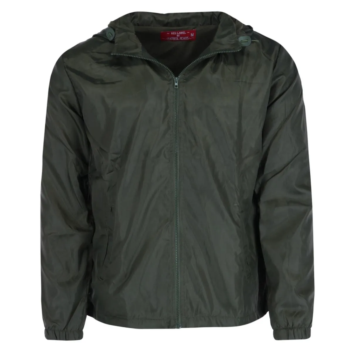 CTM® Men's Solid Color Water Resistant Hooded Zip Up Winderbreaker Jacket
