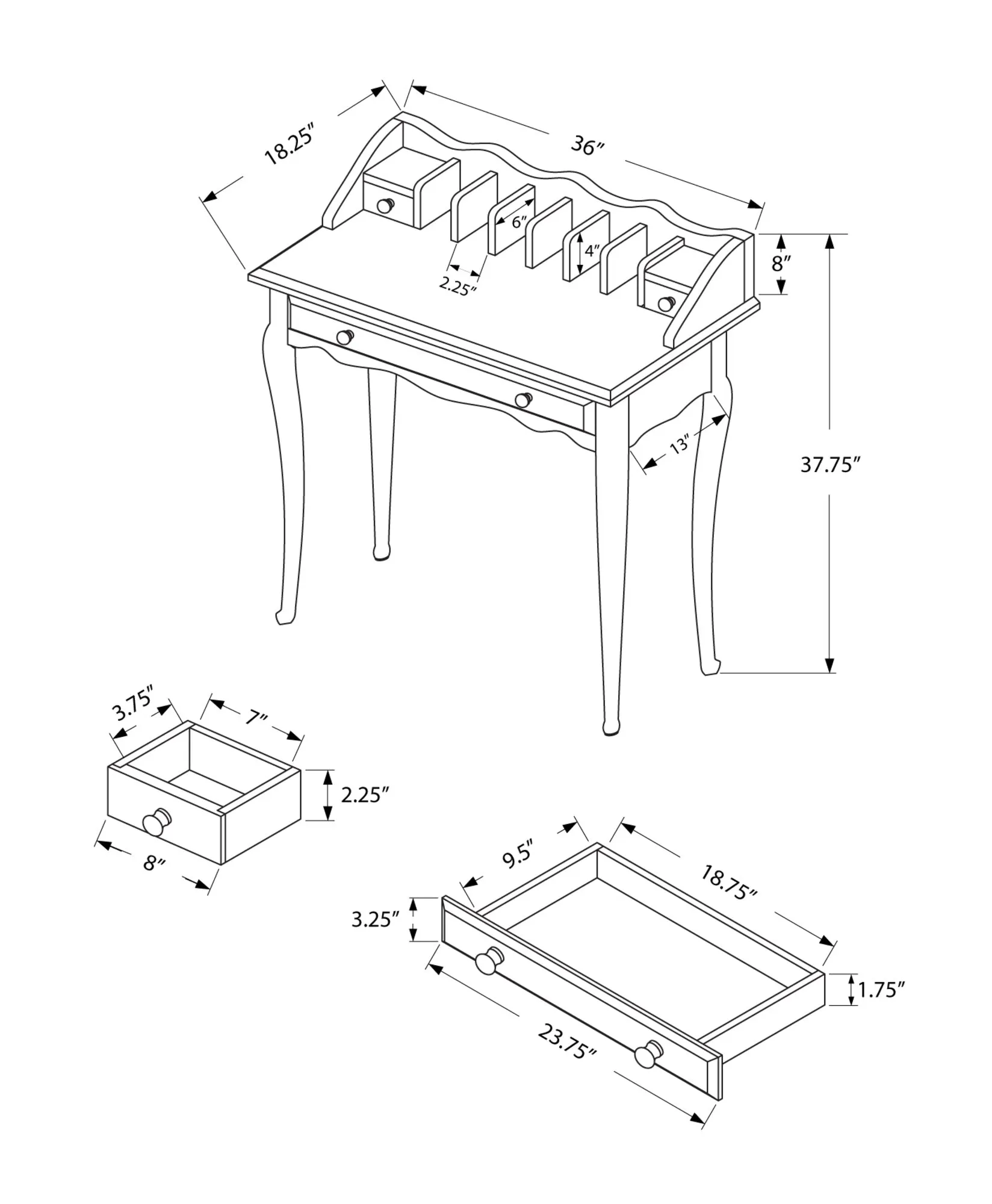 Dark Cherry Desk By Homeroots