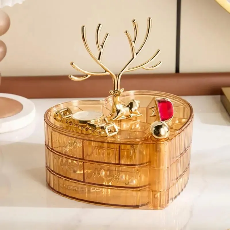 deer acrylic 3 layer jewellery box
