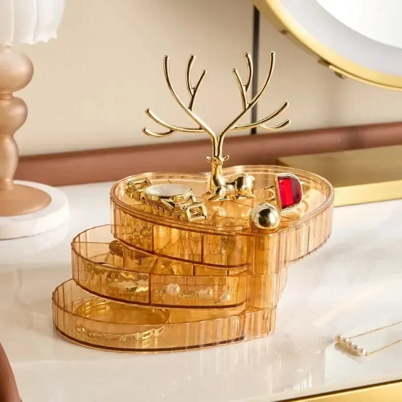 deer acrylic 3 layer jewellery box
