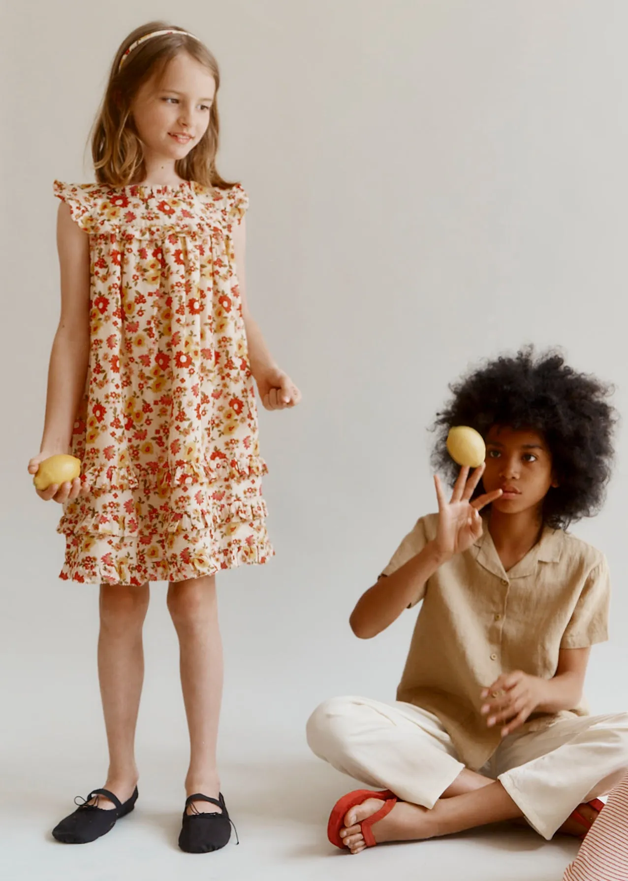 DELILAH GIRL'S COTTON DRESS - VINTAGE FLORAL