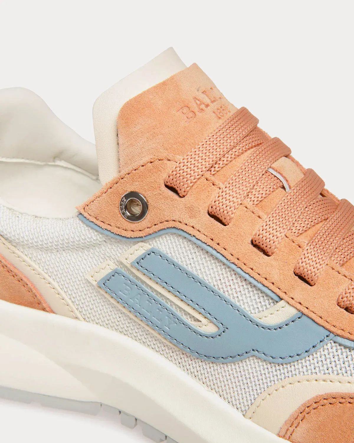 Demmy Leather & Fabric Peach / Bone / White Low Top Sneakers