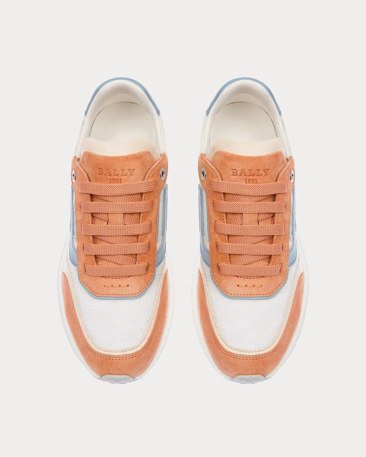 Demmy Leather & Fabric Peach / Bone / White Low Top Sneakers