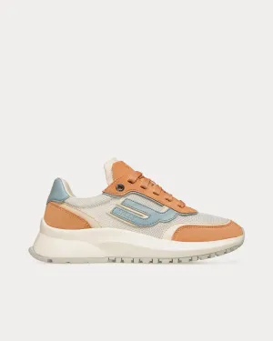Demmy Leather & Fabric Peach / Bone / White Low Top Sneakers