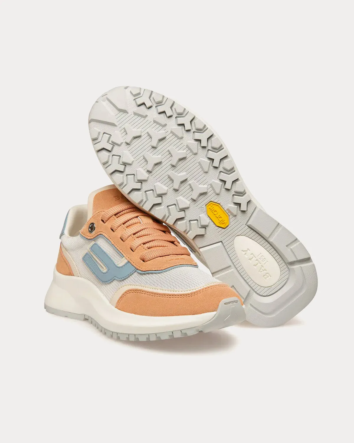 Demmy Leather & Fabric Peach / Bone / White Low Top Sneakers