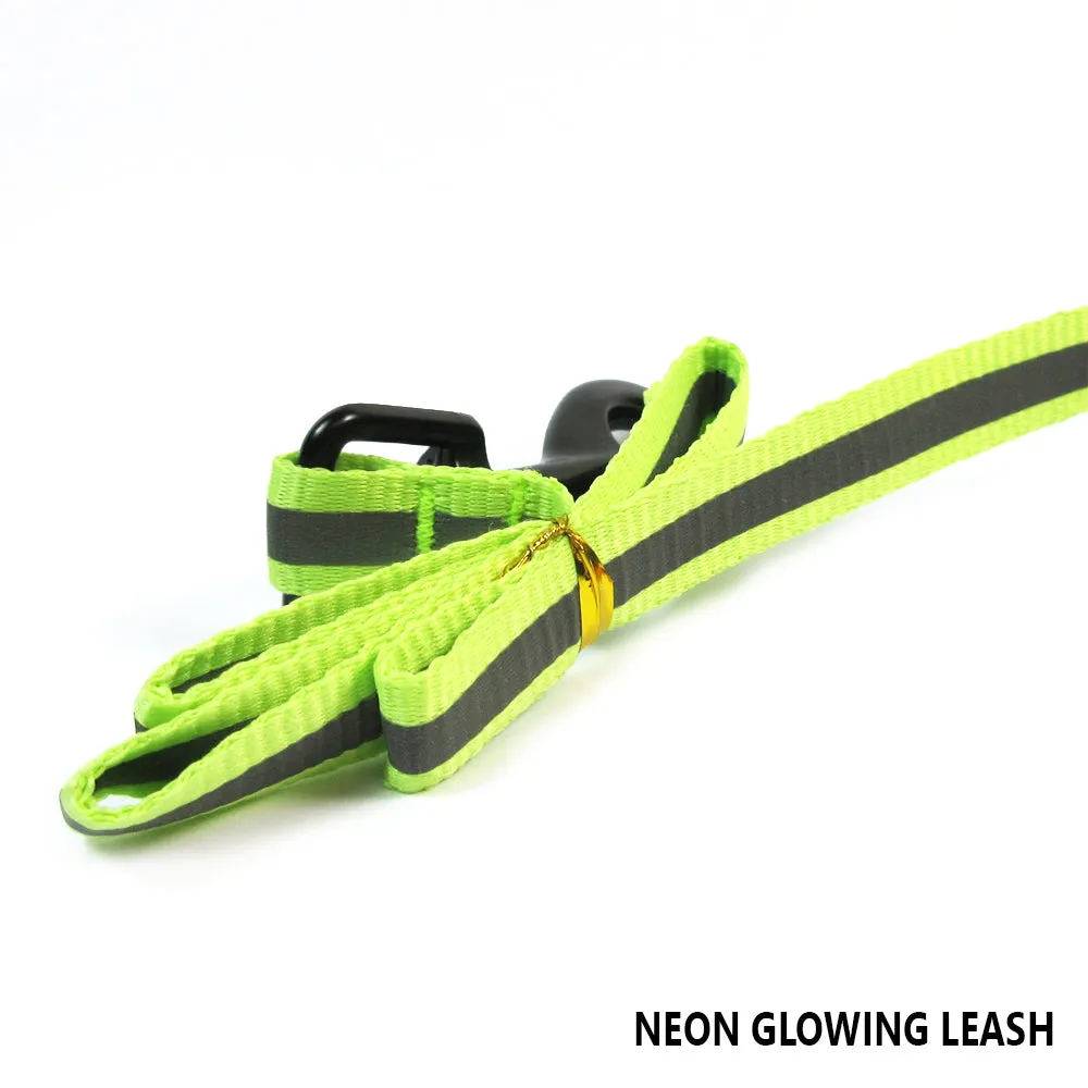 Dog Leash Retractable Neon Glowing 16Ft Walking Pet Reflective Durable with Lock
