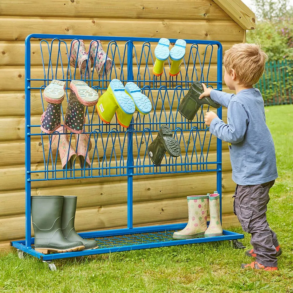 Double Sided Metal Wellie Rack L110 x W40 x H100cm