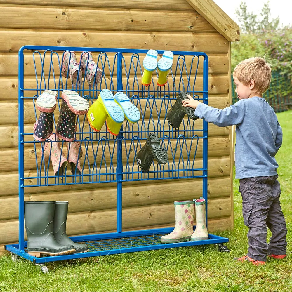 Double Sided Metal Wellie Rack L110 x W40 x H100cm