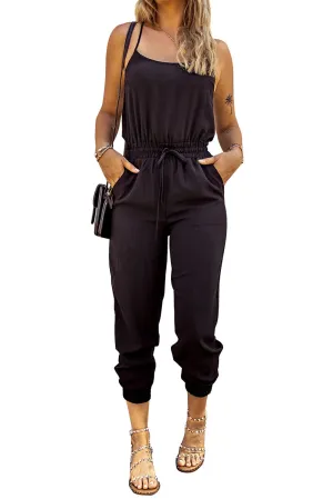Drawstring Waist Spaghetti Straps Jumpsuit