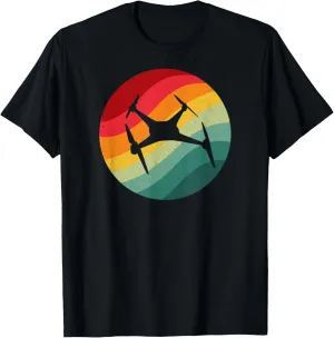 Drone Retro Vintage Sunset - FPV Drone Pilot, RC Quadcopter T-Shirt