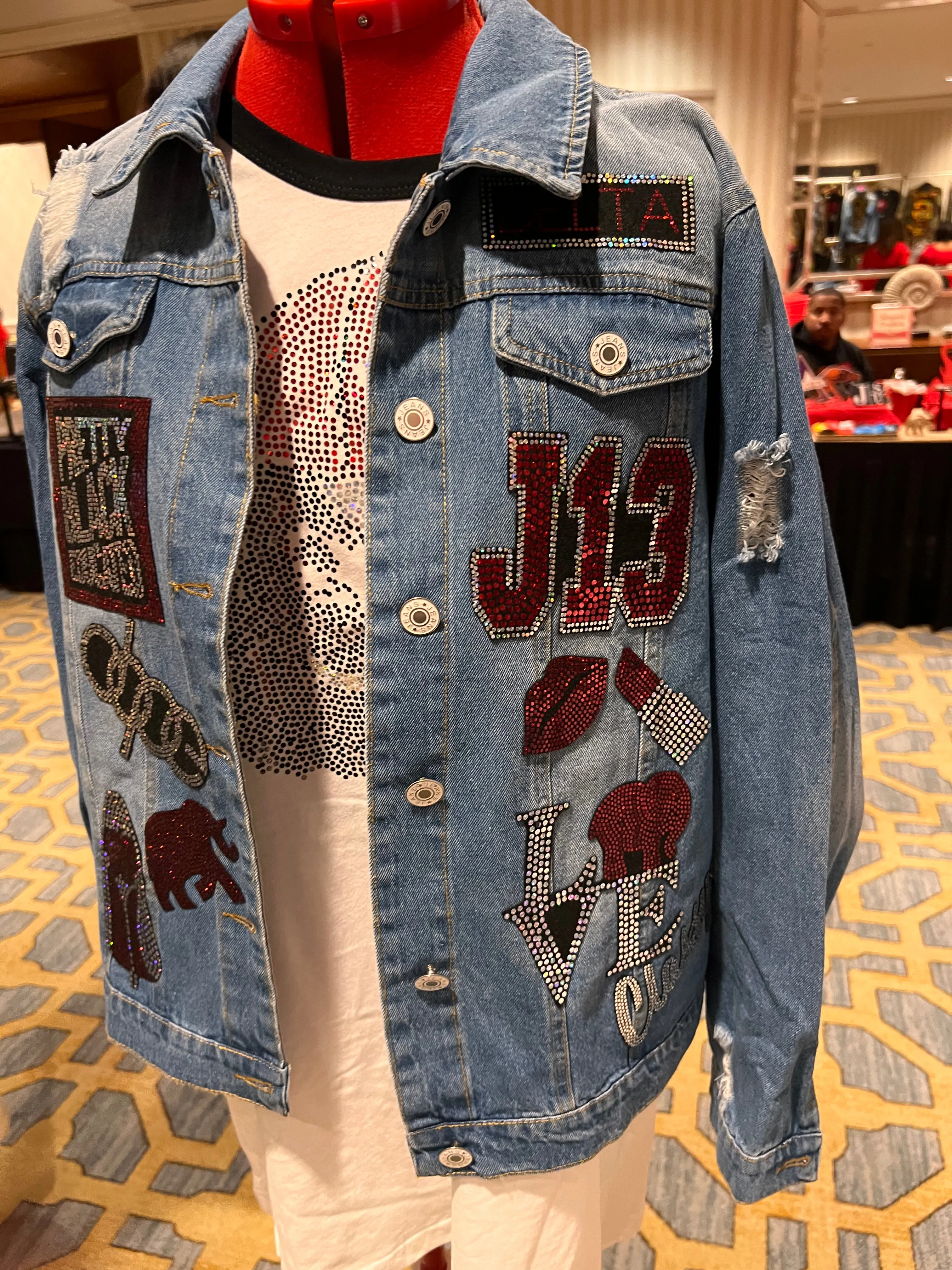 DST CHIC DELTA SIGMA THETA DENIM  Patchwork JACKET