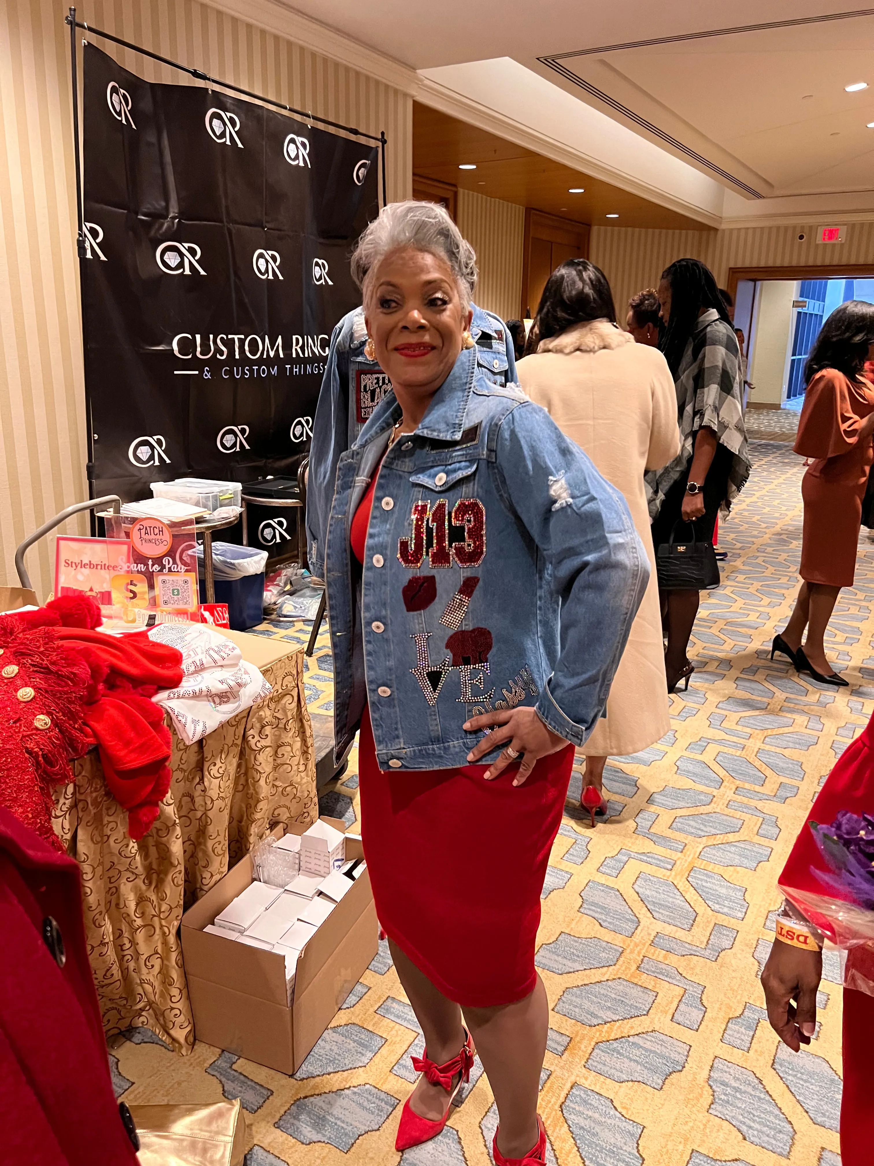 DST CHIC DELTA SIGMA THETA DENIM  Patchwork JACKET